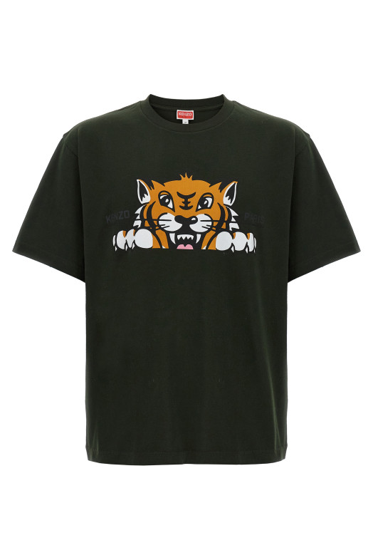 Футболка «Kenzo Happy Tiger» Зеленая FF65TS4514SG51 Футболка «Kenzo Happy Tiger» Зеленая FF65TS4514SG51