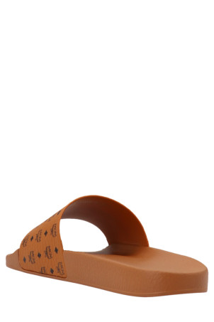 all-over monogram slides Brown