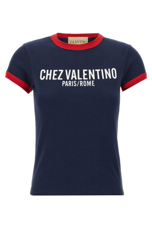 Valentino Garavani 'Chez Valentino' T-shirt Blue Valentino Garavani 'Chez Valentino' T-shirt Blue