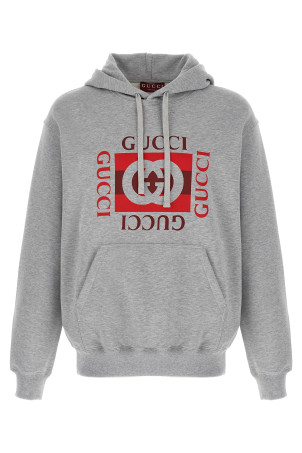 'Gucci Incrocio GG' худи с принтом Серый 788771XJHDP1230 'Gucci Incrocio GG' худи с принтом Серый 788771XJHDP1230