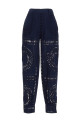 Вышитые хлопковые брюки Синие ALBERTA FERRETTI (A033316320290)