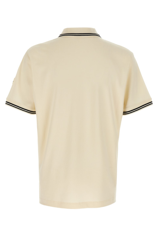 Поло з вишитим логотипом Бежеве MONCLER K20918A0000589B3G050 Поло з вишитим логотипом Бежеве MONCLER K20918A0000589B3G050