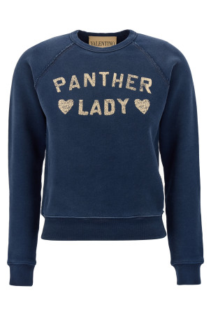 Valentino Garavani 'Panther Lady' sweatshirt Blue Valentino Garavani 'Panther Lady' sweatshirt Blue