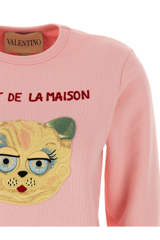 Valentino Garavani 'Le Chat de la Maison' sweatshirt Pink