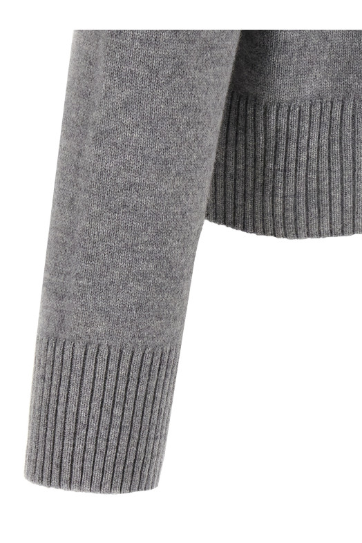 Светр з логотипом Puff, сірий AMI PARIS UKS820KN0071050 Светр з логотипом Puff, сірий AMI PARIS UKS820KN0071050