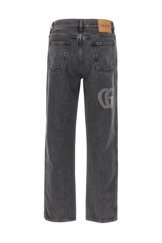 Lasered Double G jeans Gray