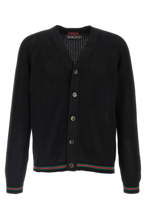 Веб-кардиган з стрічкою Чорний GUCCI 788009XKD151060 Веб-кардиган з стрічкою Чорний GUCCI 788009XKD151060