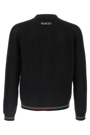 Веб-кардиган з стрічкою Чорний GUCCI 788009XKD151060 Веб-кардиган з стрічкою Чорний GUCCI 788009XKD151060