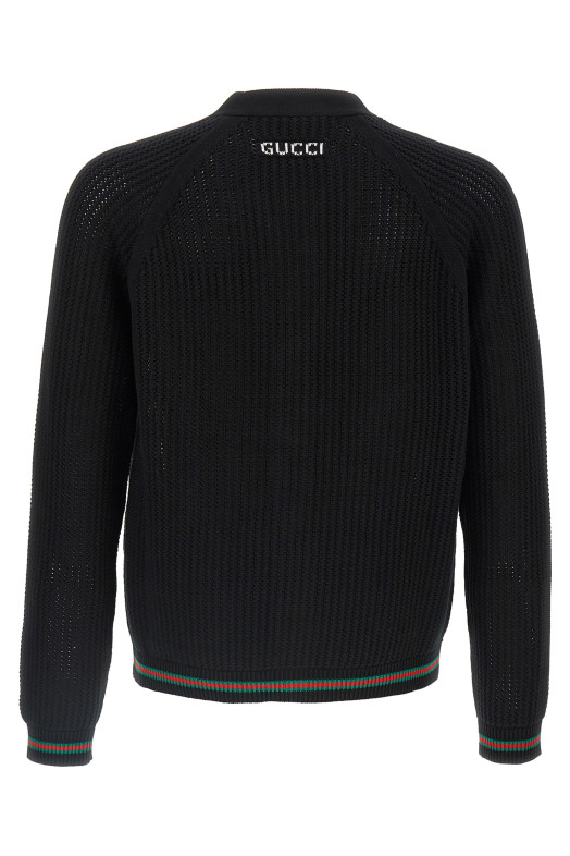 Веб-кардиган з стрічкою Чорний GUCCI 788009XKD151060 Веб-кардиган з стрічкою Чорний GUCCI 788009XKD151060