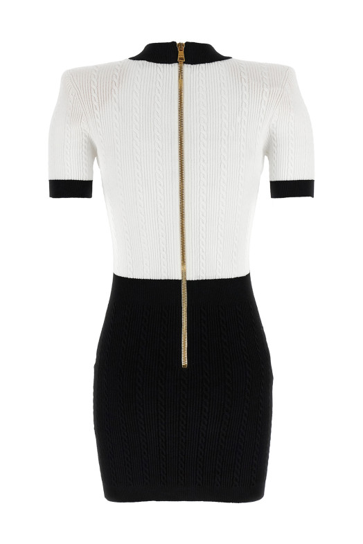 Трикотажне плаття Чорно-сіре BALMAIN FF1R6033KI50EAB Трикотажне плаття Чорно-сіре BALMAIN FF1R6033KI50EAB