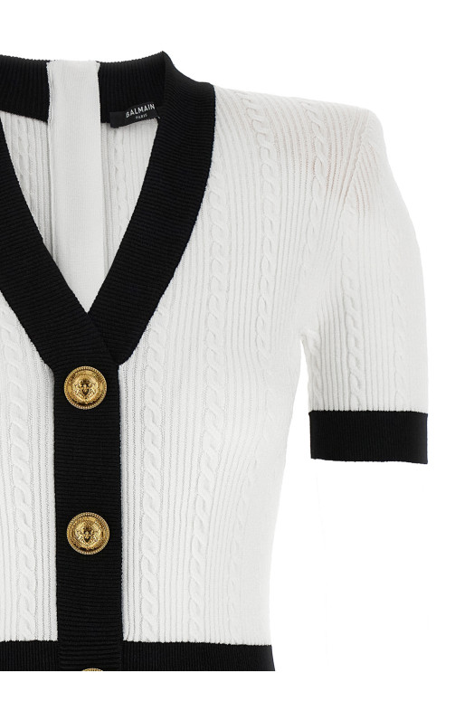 Трикотажне плаття Чорно-сіре BALMAIN FF1R6033KI50EAB Трикотажне плаття Чорно-сіре BALMAIN FF1R6033KI50EAB