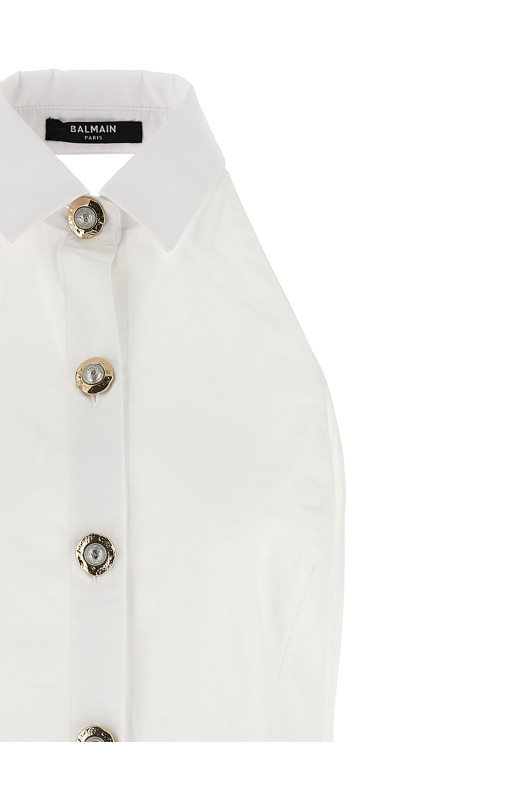 'Halterneck' dress White