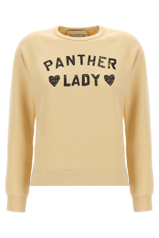 Valentino Garavani 'Panther Lady' sweatshirt Beige Valentino Garavani 'Panther Lady' sweatshirt Beige