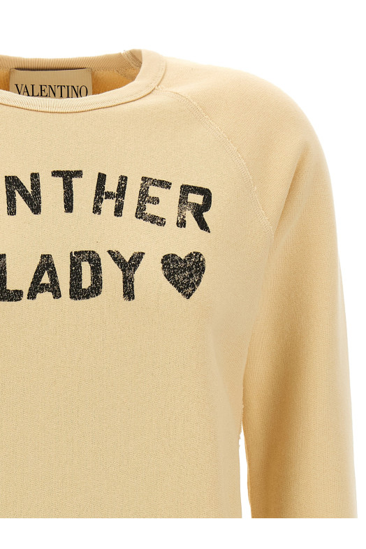 Valentino Garavani 'Panther Lady' sweatshirt Beige Valentino Garavani 'Panther Lady' sweatshirt Beige