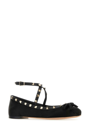 Black satin Rockstud ballerinas Black VALENTINO GARAVANI (3W2S0HB6SWH) Black satin Rockstud ballerinas Black VALENTINO GARAVANI (3W2S0HB6SWH)