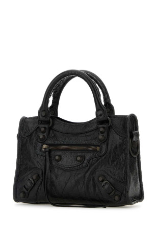 Black leather mini Le City handbag Black BALENCIAGA (8063952ABEK)
