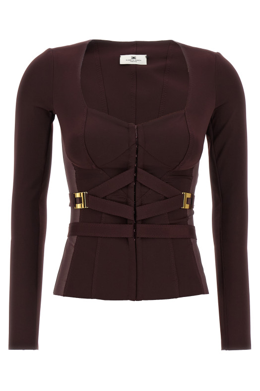 Бюстье-блейзер бордовый ELISABETTA FRANCHI GI16056E2EA4 Бюстье-блейзер бордовый ELISABETTA FRANCHI GI16056E2EA4