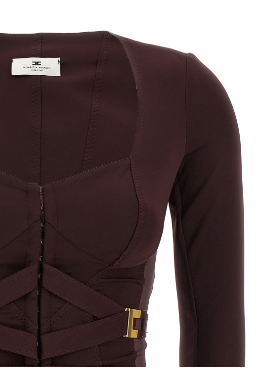 Бюстье-блейзер бордовый ELISABETTA FRANCHI GI16056E2EA4 Бюстье-блейзер бордовый ELISABETTA FRANCHI GI16056E2EA4