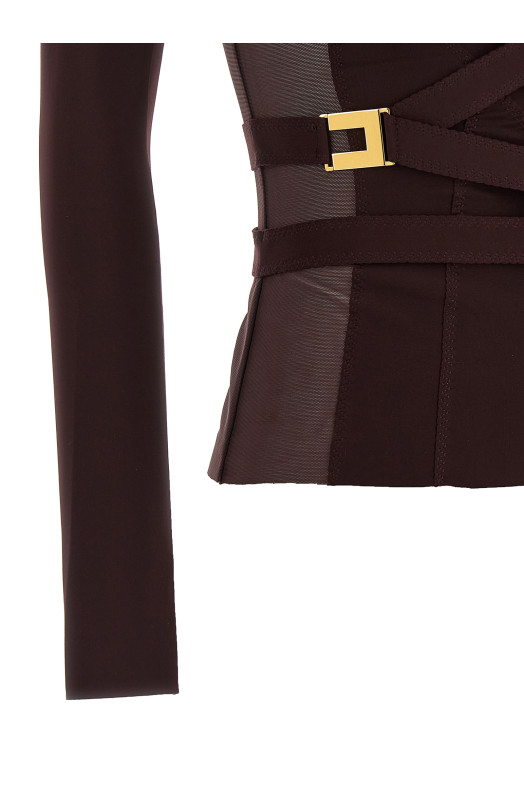 Бюстье-блейзер бордовый ELISABETTA FRANCHI GI16056E2EA4 Бюстье-блейзер бордовый ELISABETTA FRANCHI GI16056E2EA4