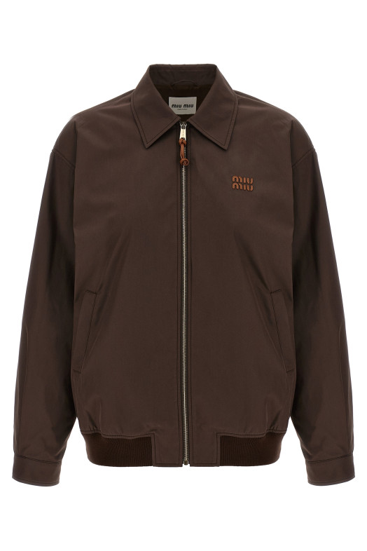 Panama cotton blouson Brown