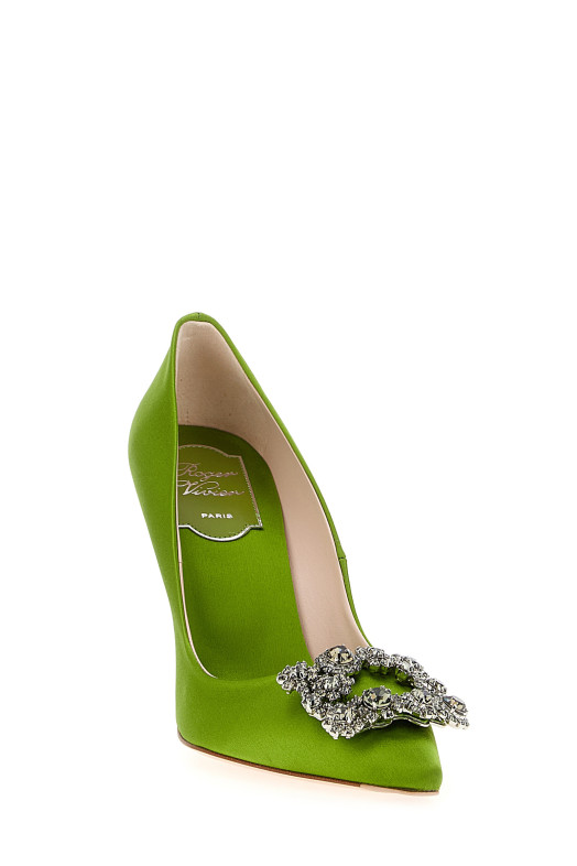 'Flower Strass' pumps Green