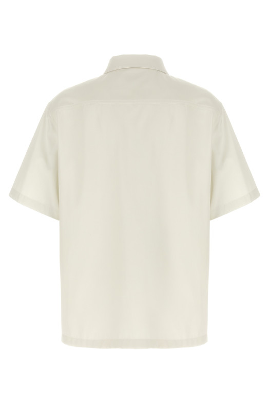 Logo embroidery shirt Beige