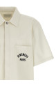 Logo embroidery shirt Beige