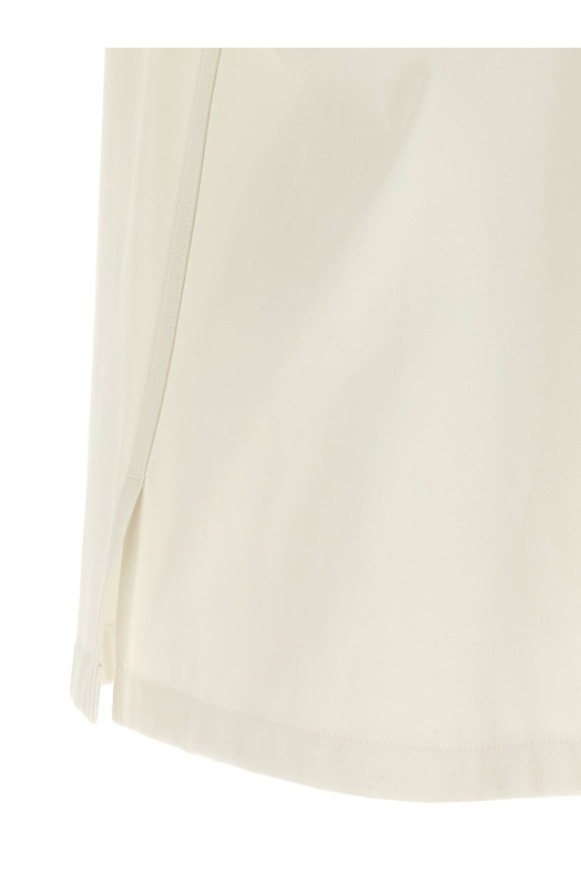 Logo embroidery shirt Beige