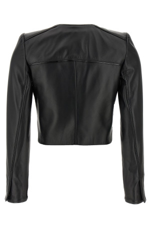 Коротка шкіряна куртка Чорна ELISABETTA FRANCHI GD52Z56E2110 Коротка шкіряна куртка Чорна ELISABETTA FRANCHI GD52Z56E2110