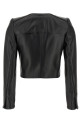 Cropped leather jacket Black