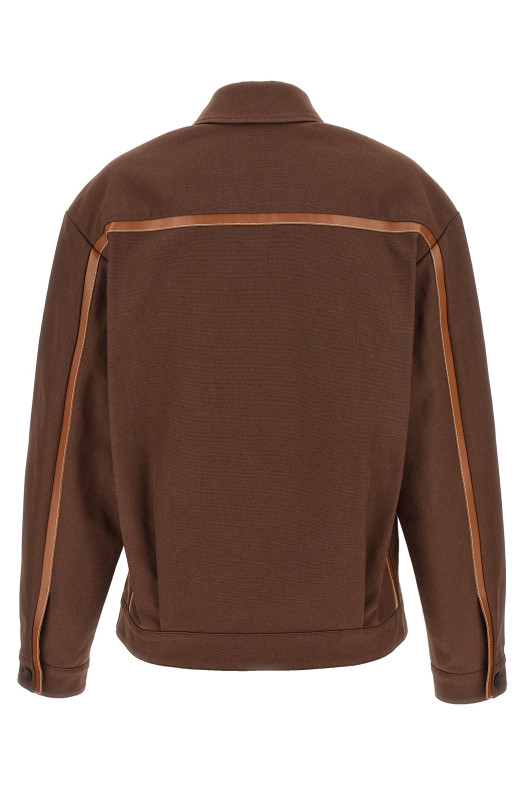 Logo patch blouson Brown