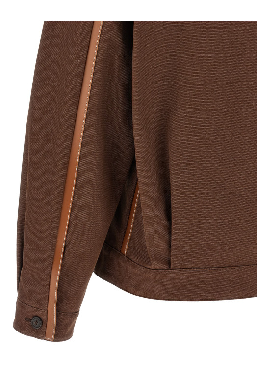 Logo patch blouson Brown