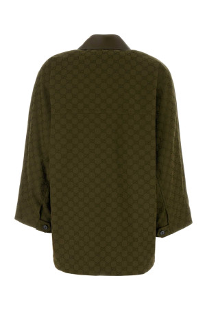 Куртка из ткани GG оливкового цвета GUCCI (826626Z8B1O) Куртка из ткани GG оливкового цвета GUCCI (826626Z8B1O)