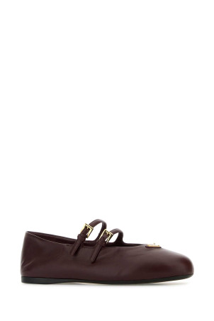 Шкіряні балетки з шоколадної наппи PRADA (1F794NF005038) Шкіряні балетки з шоколадної наппи PRADA (1F794NF005038)