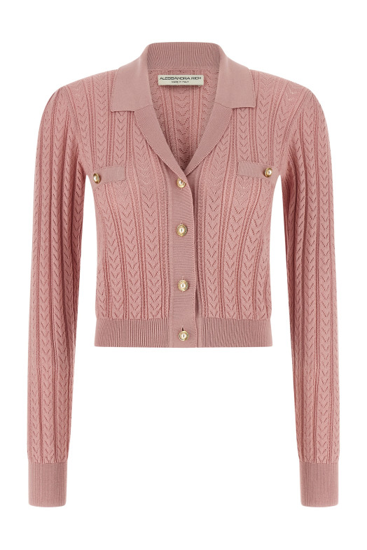 В'язаний кардиган Pink ALESSANDRA RICH FABX4169K46010082 В'язаний кардиган Pink ALESSANDRA RICH FABX4169K46010082