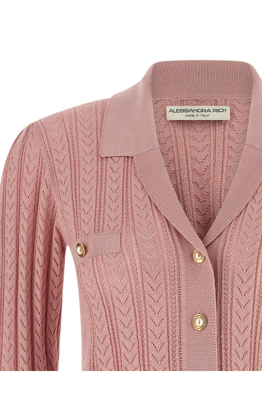 В'язаний кардиган Pink ALESSANDRA RICH FABX4169K46010082 В'язаний кардиган Pink ALESSANDRA RICH FABX4169K46010082