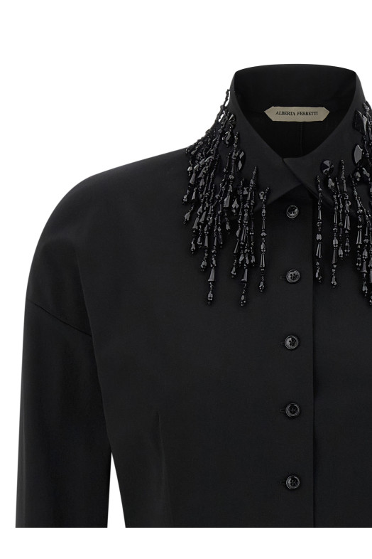 Сорочка з намистинами Чорна ALBERTA FERRETTI A020966390555 Сорочка з намистинами Чорна ALBERTA FERRETTI A020966390555