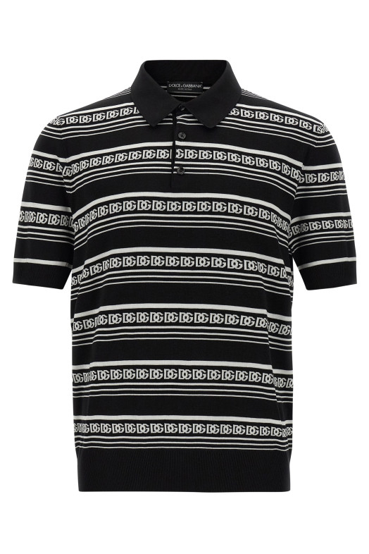 Knitted polo shirt Black-grey Knitted polo shirt Black-grey