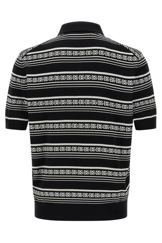Knitted polo shirt Black-grey Knitted polo shirt Black-grey