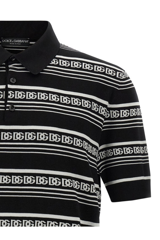 Knitted polo shirt Black-grey Knitted polo shirt Black-grey