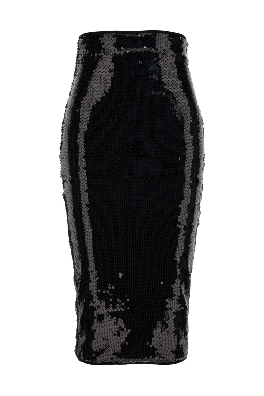 Mesh midi skirt Black