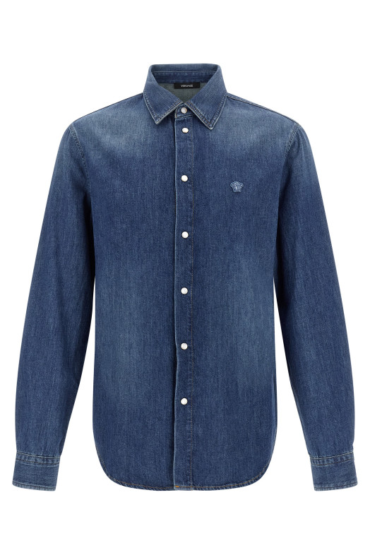 Рубашка с нашивкой «Медуза» Синяя 10207011A150221D030 Рубашка с нашивкой «Медуза» Синяя 10207011A150221D030