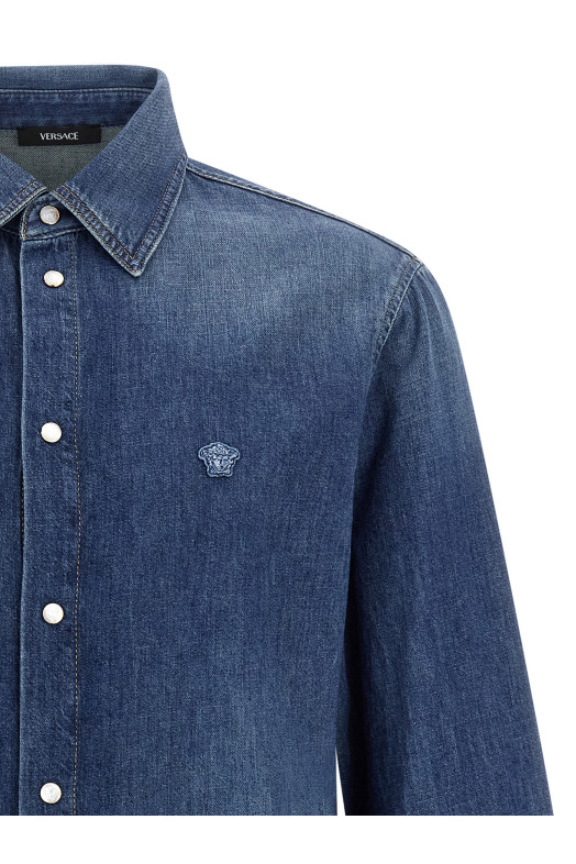 Рубашка с нашивкой «Медуза» Синяя 10207011A150221D030 Рубашка с нашивкой «Медуза» Синяя 10207011A150221D030