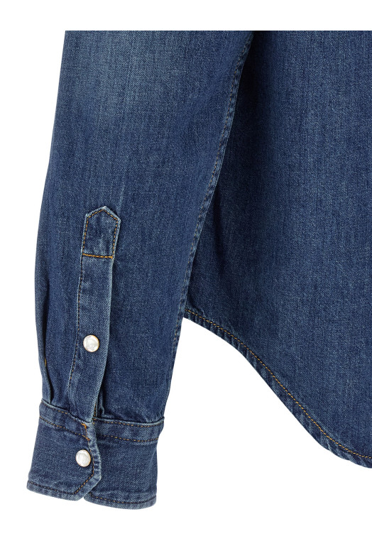 Рубашка с нашивкой «Медуза» Синяя 10207011A150221D030 Рубашка с нашивкой «Медуза» Синяя 10207011A150221D030