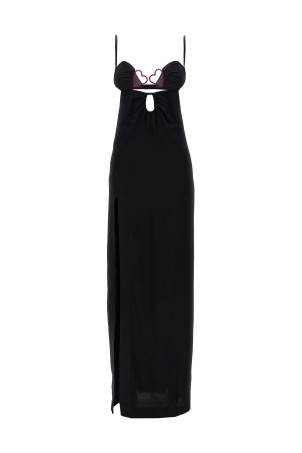 Длинное платье «Сердце» Черное NENSI DOJAKA (NDSS23DR132BLACK)