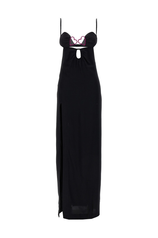 Длинное платье «Сердце» Черное NENSI DOJAKA (NDSS23DR132BLACK)