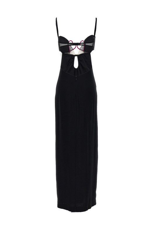 Длинное платье «Сердце» Черное NENSI DOJAKA (NDSS23DR132BLACK)