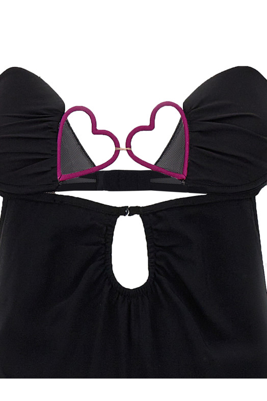 Длинное платье «Сердце» Черное NENSI DOJAKA (NDSS23DR132BLACK)