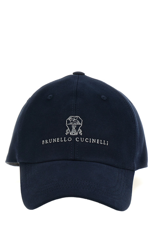 Бейсболка с вышитым логотипом Синяя BRUNELLO CUCINELLI M252D9850CKL84 Бейсболка с вышитым логотипом Синяя BRUNELLO CUCINELLI M252D9850CKL84