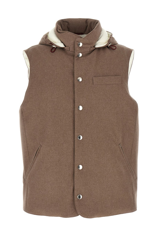 Padded wool vest Beige Padded wool vest Beige